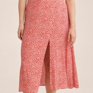 Mango Slit floral skirt
